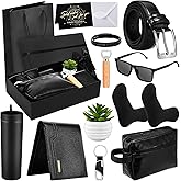 Skylety 13 Pcs Birthday Gifts Baskets for Men Valentine Gift for Men Birthday Gift Box 16 oz Tumblers Wallet Toiletry Bag Sock Bottle Opener Belt Bracelet Glasses Keychain for Dad Boyfriend Husband