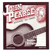 John Pearse P500XL Bronze Acoustic Guitar Strings, Extra Light