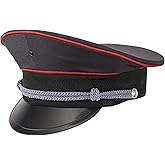 CHAPEAU TRIBE Men's Adult Deluxe Military Captain Hat, Dark Grey, Party costumes, Theme parties, Halloween and Christmas party, Bachelorette Parties, Unisex