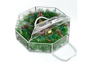 Homyfort 30" Christmas Wreath Storage Container - Waterproof Heavy Duty Wreath Bag with Reinforced Handles, Transparent PVC Wreath Holder for Xmas Holiday Seasonal Wreath Garland