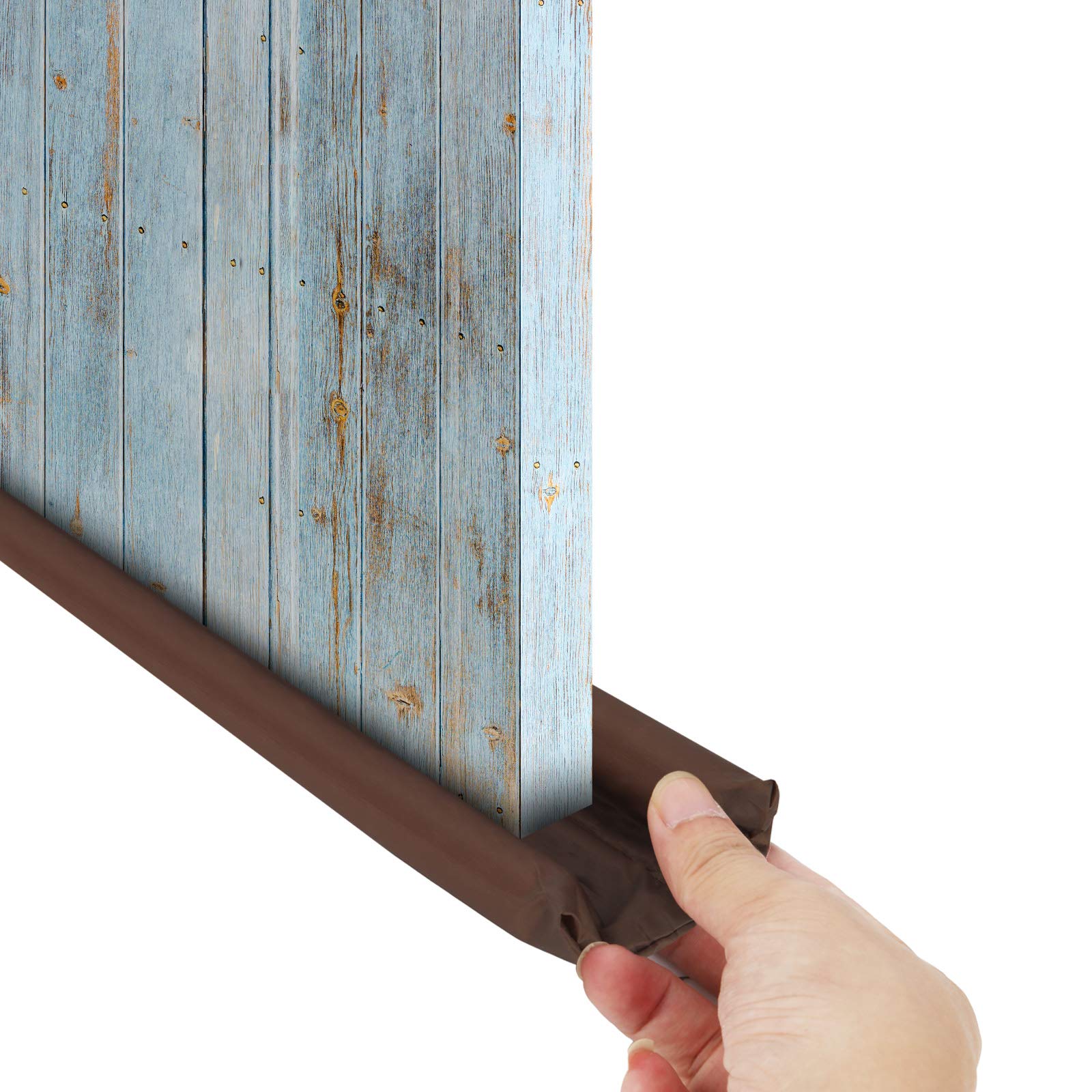 FAMKIT Door Draft Stopper, Door Draught Excluder Double-Sided Protection, Window Breeze Blocker, Adjustable Draught Window Protector Can Be Cut to Size Under Door Seal Dust Sound Proof