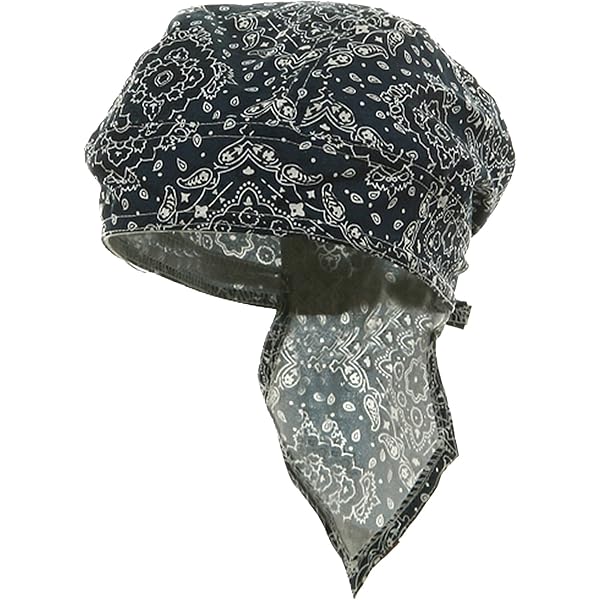 Set 3 Pezzi Durag Skull Cap Biker - Bandana Paisley Doo Rag - Unisex Taglia Unica Blu