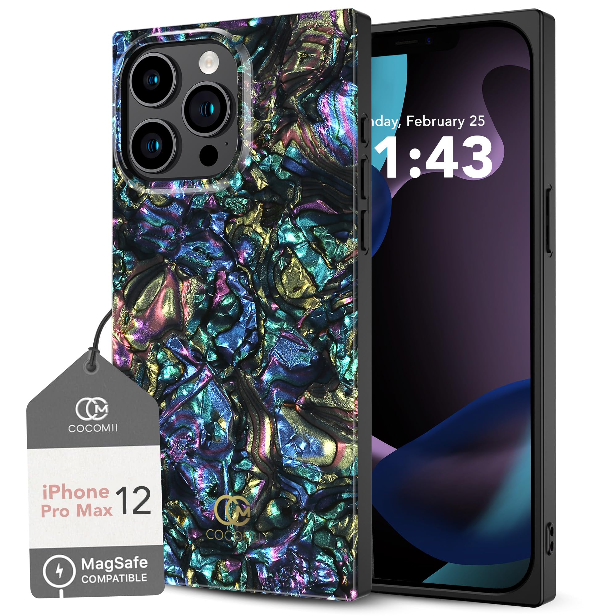 Photo 1 of Cocomii - Rectangle Case Compatible with iPhone 12 Pro Max - Compatible with MagSafe, Opalescent Pearl, Glitter Sparkle, Glossy, Magnetic Phone Case for iPhone 12 Pro Max 6.7 inch, Abalone