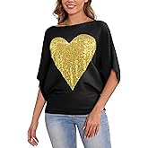 MAKARTHY Womens Batwing Sleeves Knitted Dolman Pullovers Boat Neck Tops Sweatershirts