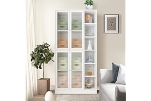 AVZEAR Kitchen Storage Cabinet, 71" Tall Kitchen Pantry Cabinet with Doors and Adjustable Shelves, Freestanding Utility Storage Cabinet for Kitchen, Dining Room, Living Room (White)