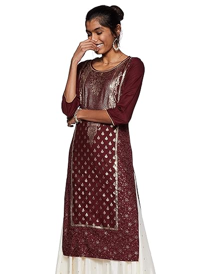 Aurelia women's rayon straight kurta Clearance