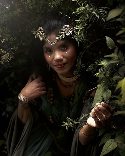 MOSTORY Moon Flower Fairy Crown - Renfaire Woodland Crown  display picture 3