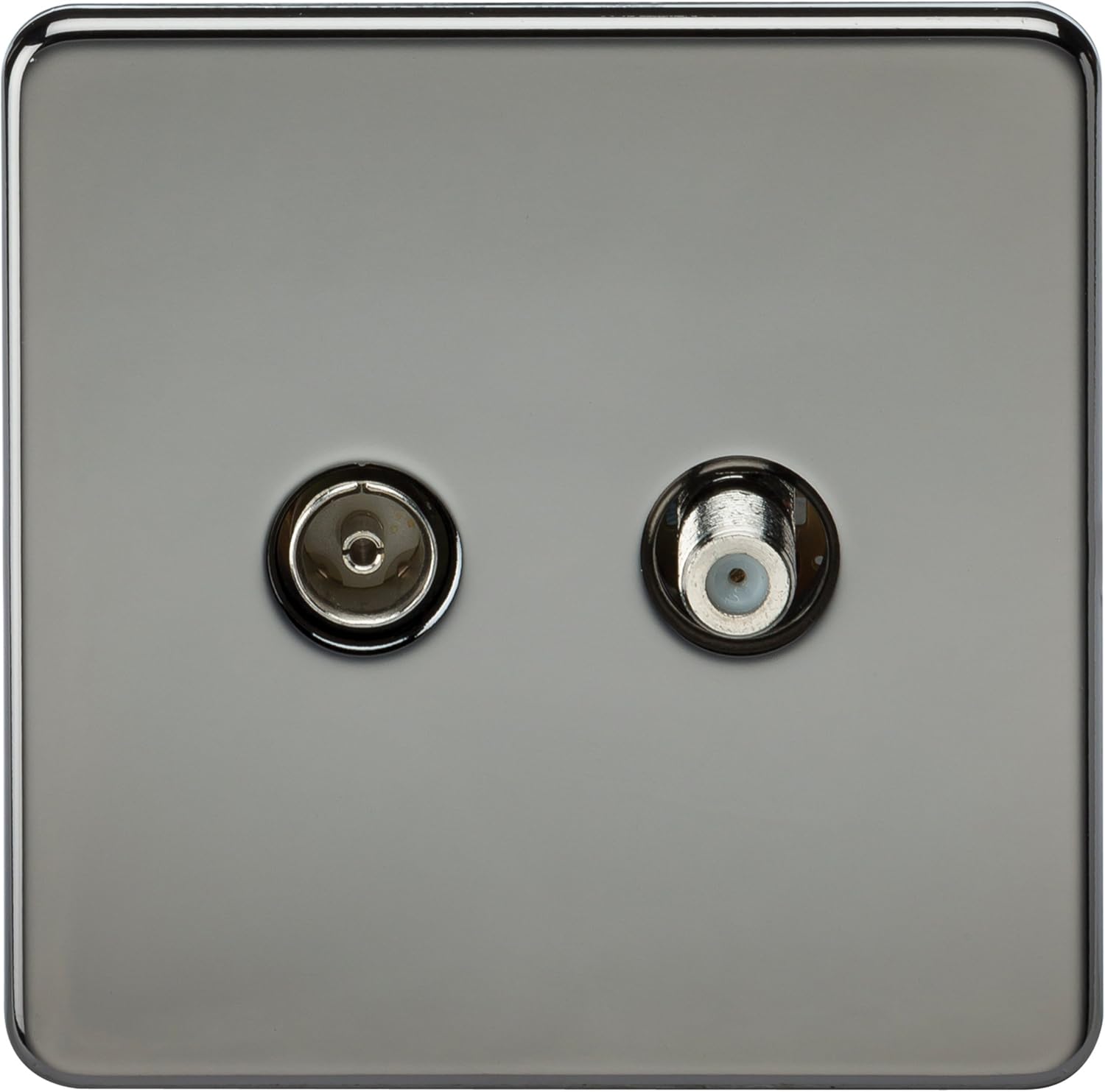 Knightsbridge SF0140BN (Isolated Screwless Tv & Sat Tv Outlet, 230 V, Black Nickel