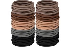 Hair Ties for Thick Hair, 120 pcs Large Hair Elastics, No Damage Ponytail Holders for Women, Men and Girls Multy-colored