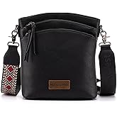 Montana West Multi Zip Pocket Large Crossbody Bag With Guitar Strap