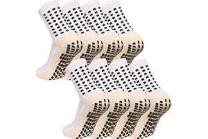 MIHAIR Men's Grip Soccer Socks Anti Slip Athletic Socks Non Slip Football Basketball Socks with Grip Pads2/4/6