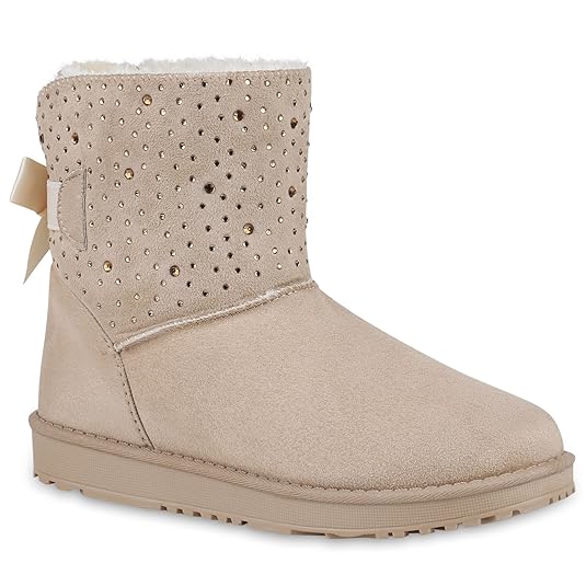 Stiefelparadies Damen Kinder Schlupfstiefel Übergrößen Warm Gefüttert Flandell