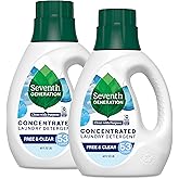 Seventh Generation Concentrated Laundry Detergent Liquid Free & Clear Fragrance Free 40 Fl Oz (Pack of 2)