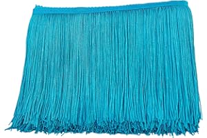 MONIDOOR Chainette Fringe Trim 6 Inch 10 Yards Tassel Fringe Trim for Sewing Craft DIY Decoration(924 Lake Blue)