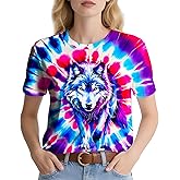 Eitqtbea Womens Tie Dye T-Shirt Hippies Senior Short Sleeve Tees Casual Shirts for Women