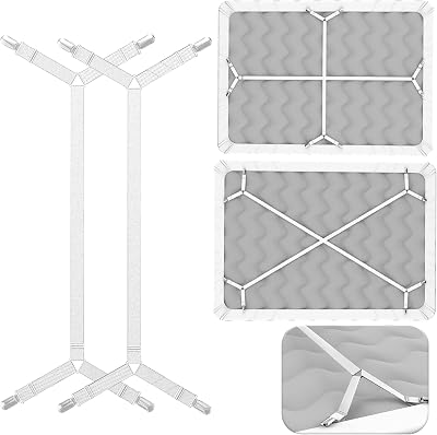 FeelAtHome Bed Sheet Holder Straps Criss-Cross for All Sizes
