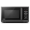 TOSHIBA ML2-EM09PA(BS) Small Countertop Microwave Oven With 6 Auto Menus, Kitchen Essentials, Mute Function & ECO Mode, 0.9 Cu Ft, 10.6 Inch Removable Turntable, 900W, Black Color