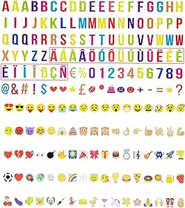 199 letras, números, emoticonos MULTICOLOR para caja de luz ...