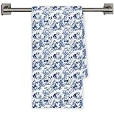 Chicimln Chinoiserie Corgi Dog Kitchen Towels, Gifts for Corgi Lovers Decorative Hand Towels for Bathroom, Blue and White Dog Dish Tea Towel Drying Cloth for Kitchen Decor, 16x24 Inch