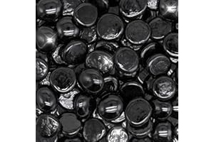 iShyan Fire Glass Beads for Propane Fire Pit,5 lbs 3/4" Reflective Round Fire Pit Glass Pebbles for Gas Fireplace Firepit Outdoor Fire Table Landscaping