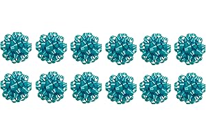 The Gift Wrap Company Decorative Confetti Gift Bows, Medium, Aqua, pack of 12