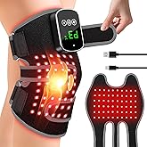 LanSuper Red Light Therapy for Knee, Heated&Vibration Red Light therapy Knee Brace, Knee Massager for Pain Relief, 660nm&850nm Near Infrared Light Therapy for Body, Cordless Redlight knees Brace