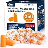 VOISEN Soft foam earplugs,250 Pairs Ear Plugs for Sleeping,Studying, Loud Events, Traveling & Concerts, Individual Package