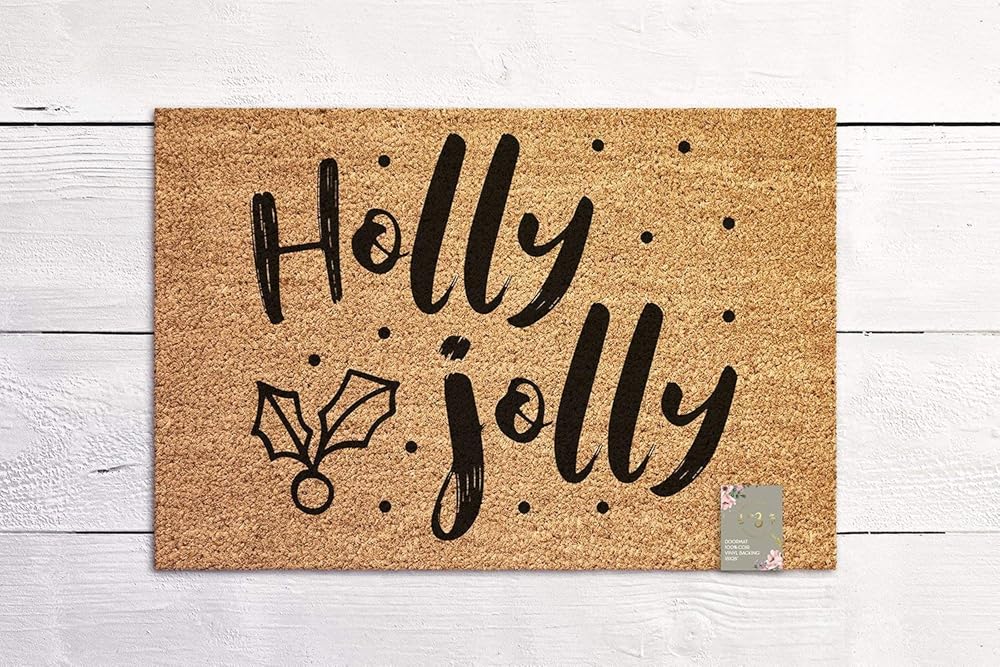 Holly Jolly Holiday Door mat Seasonal Door Mats New