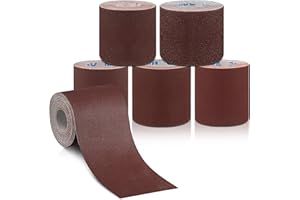 5 Rolls 3" Wide Emery Cloth Roll Abrasive Sandpaper Assortment Pack 80 150 240 320 400 Grits Sandpaper Rolls for Metal Wood P