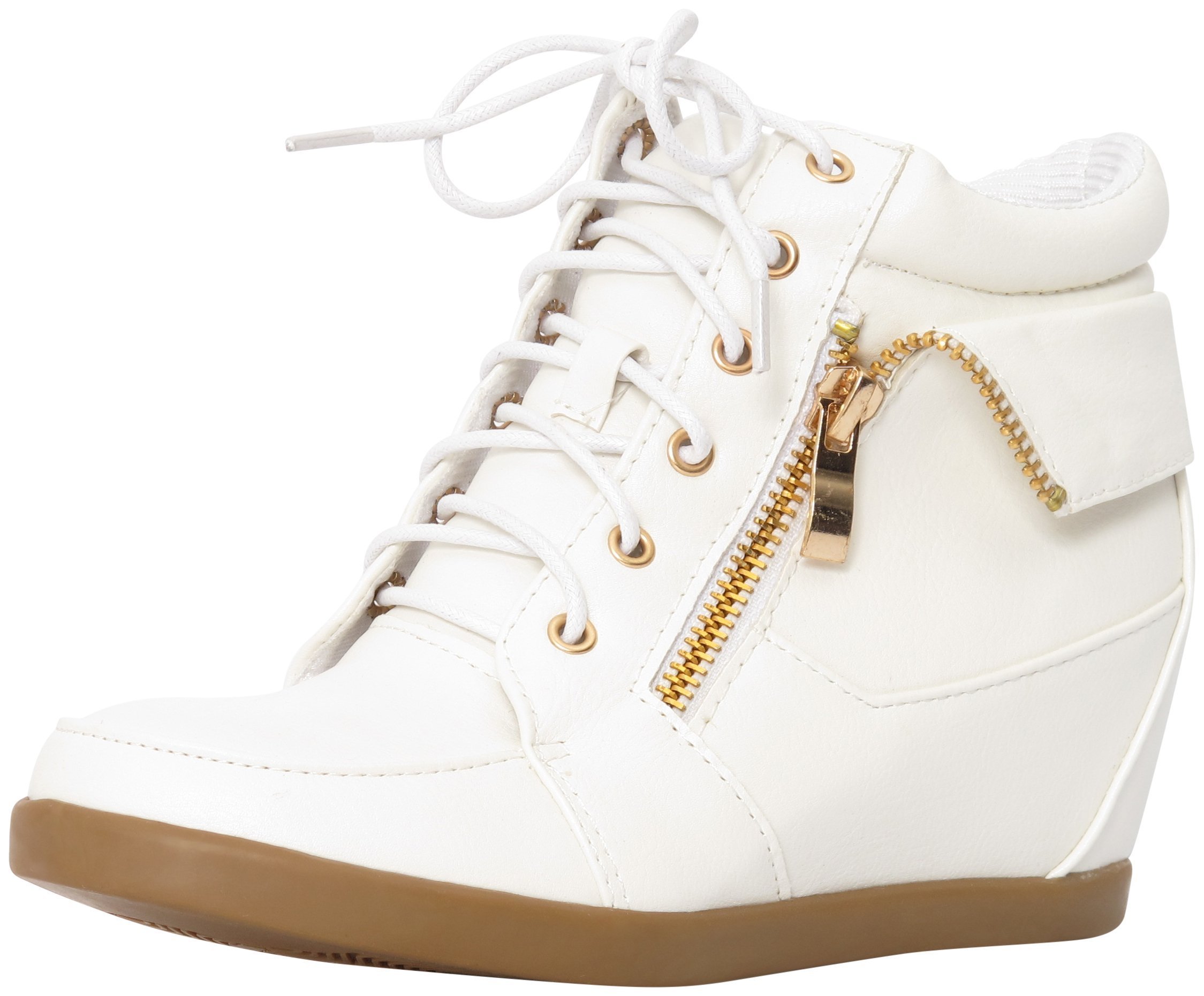 JJF Shoes -30K Kids Fashion Leatherette Lace-Up High Top Wedge Sneaker  Bootie