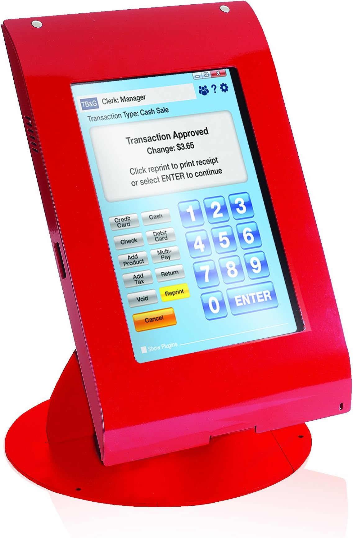 MMF Industries POS Locking Tablet Enclosure Case with Stand for 9-10 Inch Tablets, Red (TE101107)