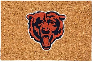 Team Sports America NFL Chicago Bears Coir Doormat, Official Full Color Team Logo, Extra Large Front Door Mat, Outdoor Indoor Entrance Rug, Non-Slip Welcome Mat for Porch Patio