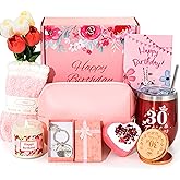 30th Birthday Gifts for Women,Turning 30 Year Old Unique Happy Birthday Gift Baskets for Her,Relaxation Spa Bath Tumbler Gift Set, Funny 30 Gifts Ideas Box for Best Friends Mom Wife Sister Coworker