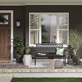 Grand patio Outdoor 2-3 Seater Garden Bench Rust Resistant Black view 2