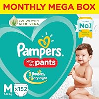 Pampers New Monthly Box Pack Diaper Pants, Medium, 152 Count