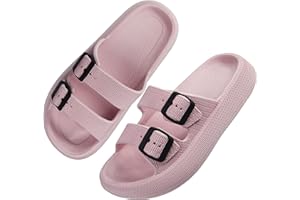 BenSorts Pillow Sandals for Women Men Thick Sole Adjustable Buckles EVA