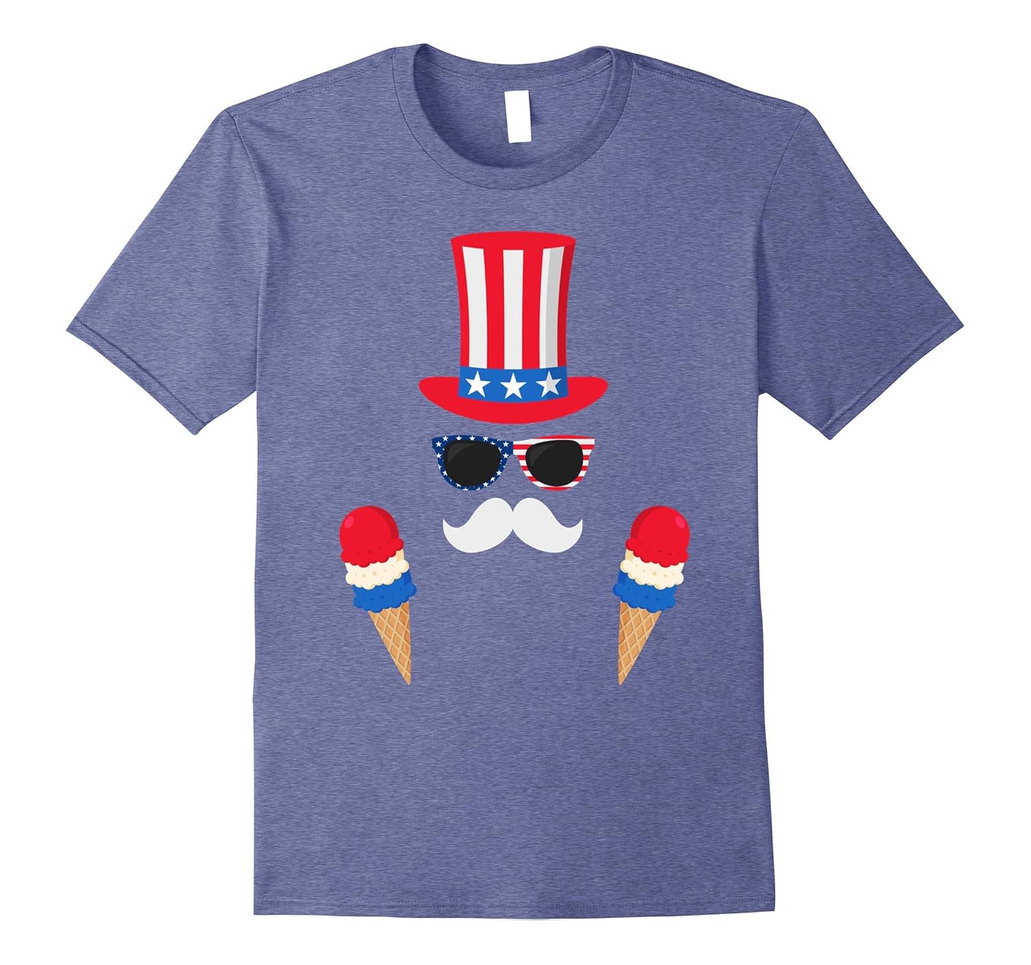 Uncle Sam Costume Ice Cream Cone 4th of July TShirtPL Polozatee