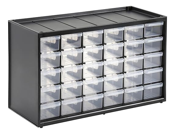 Stanley Kleinteilemagazin (36,5 x 15,5 x 22,5 cm, mit 30 Schubladen, bruchfester Kunststoffrahmen, transparente Schubladen, g