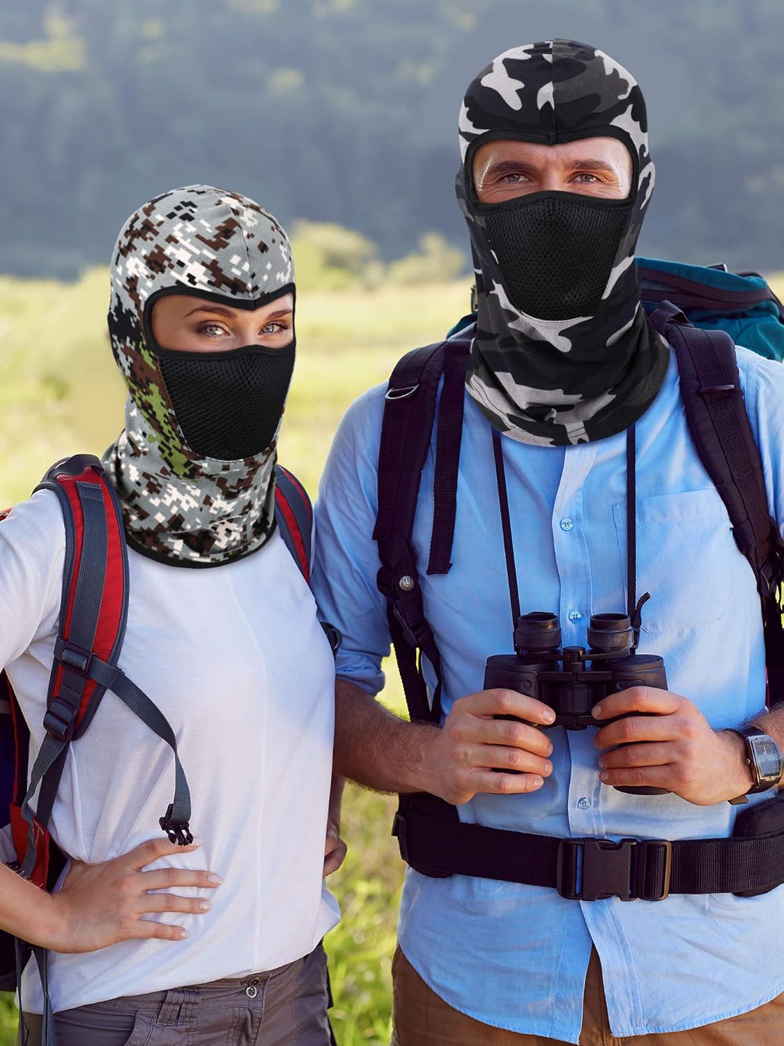 9 Pieces Summer Balaclava Face Cover Breathable Sun Dust Protection Neck Gaiter Scarf Full Face Cover for Outdoor Activities (Camouflage) at  Men’s Clothing store