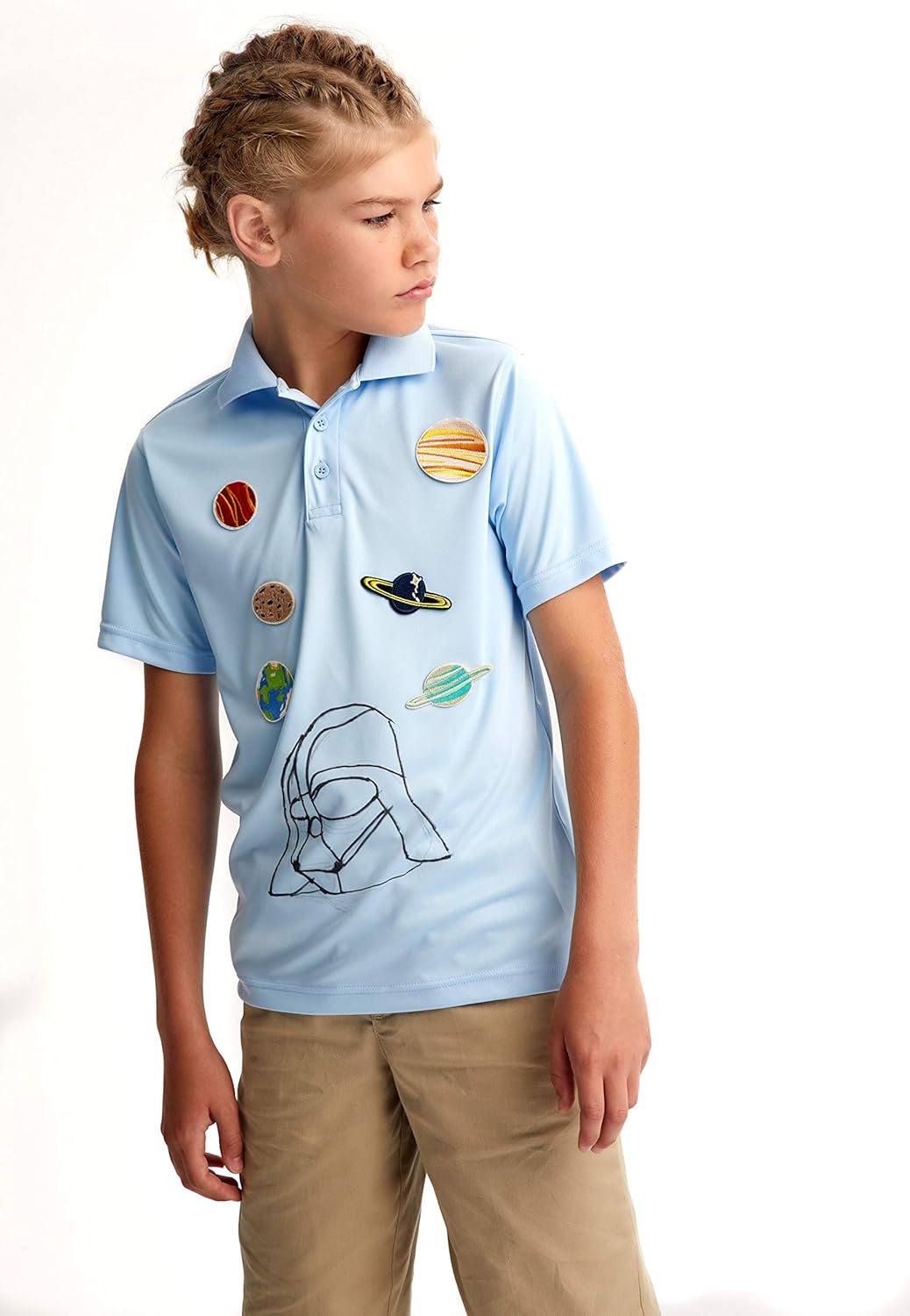 Light Blue 8 French Toast Boys Big Short Sleeve Stretch Moisture Wicking Performance Polo Shirt M