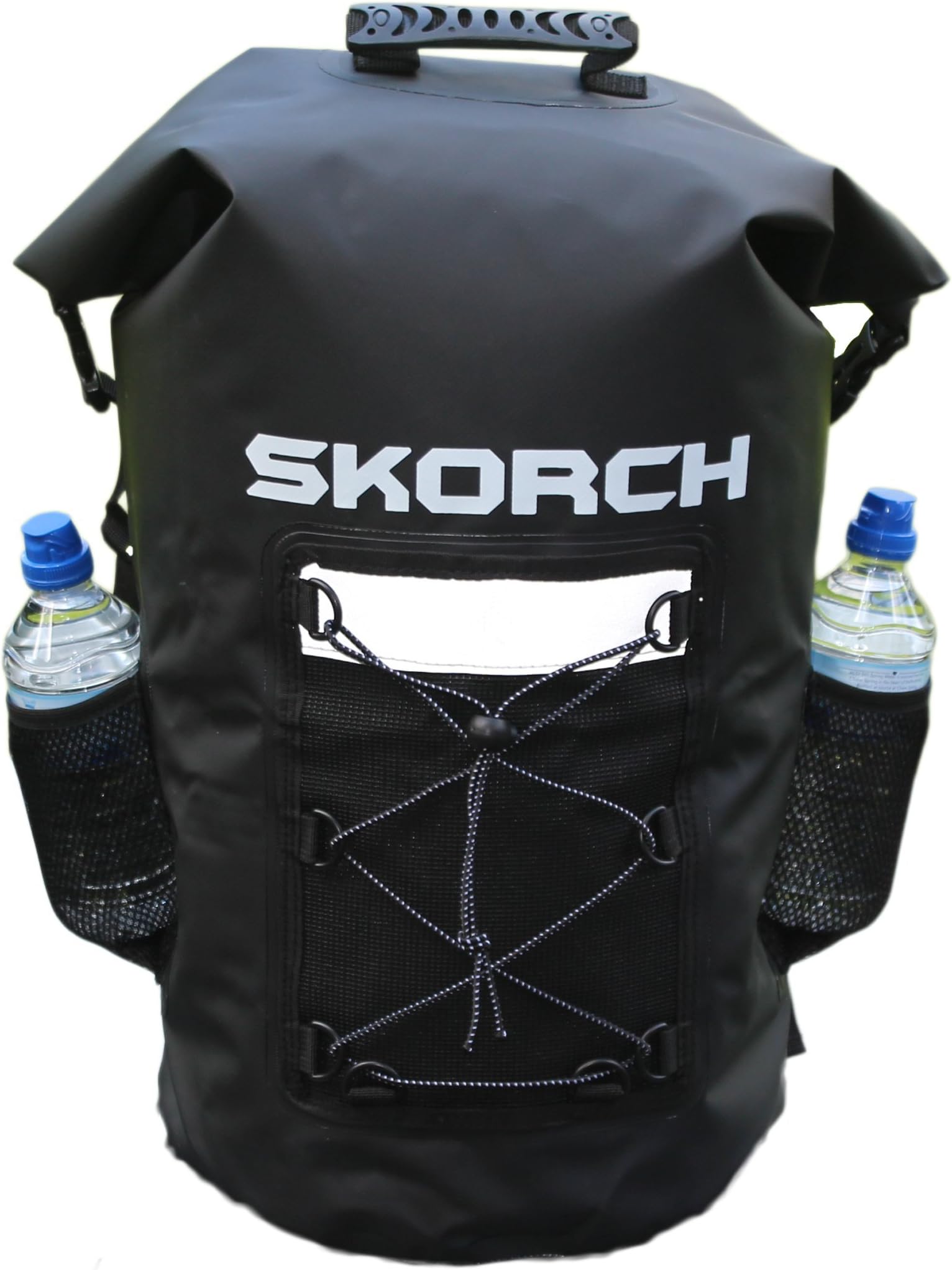 SKORCH Original Dry Bags, Duffle and Waterproof Backpacks - Protect Your Gear From Water and Sand While You Have Fun (Black Waterproof Backpack with Pockets 40L)