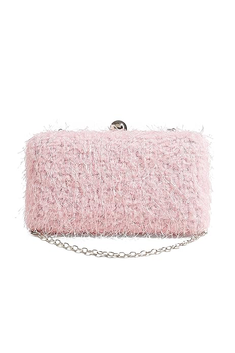 pink fluffy clutch