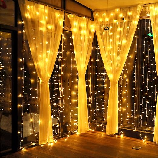 Meamae Care Lichtervorhang Vorhang Lichterkette Innen Aussen 300