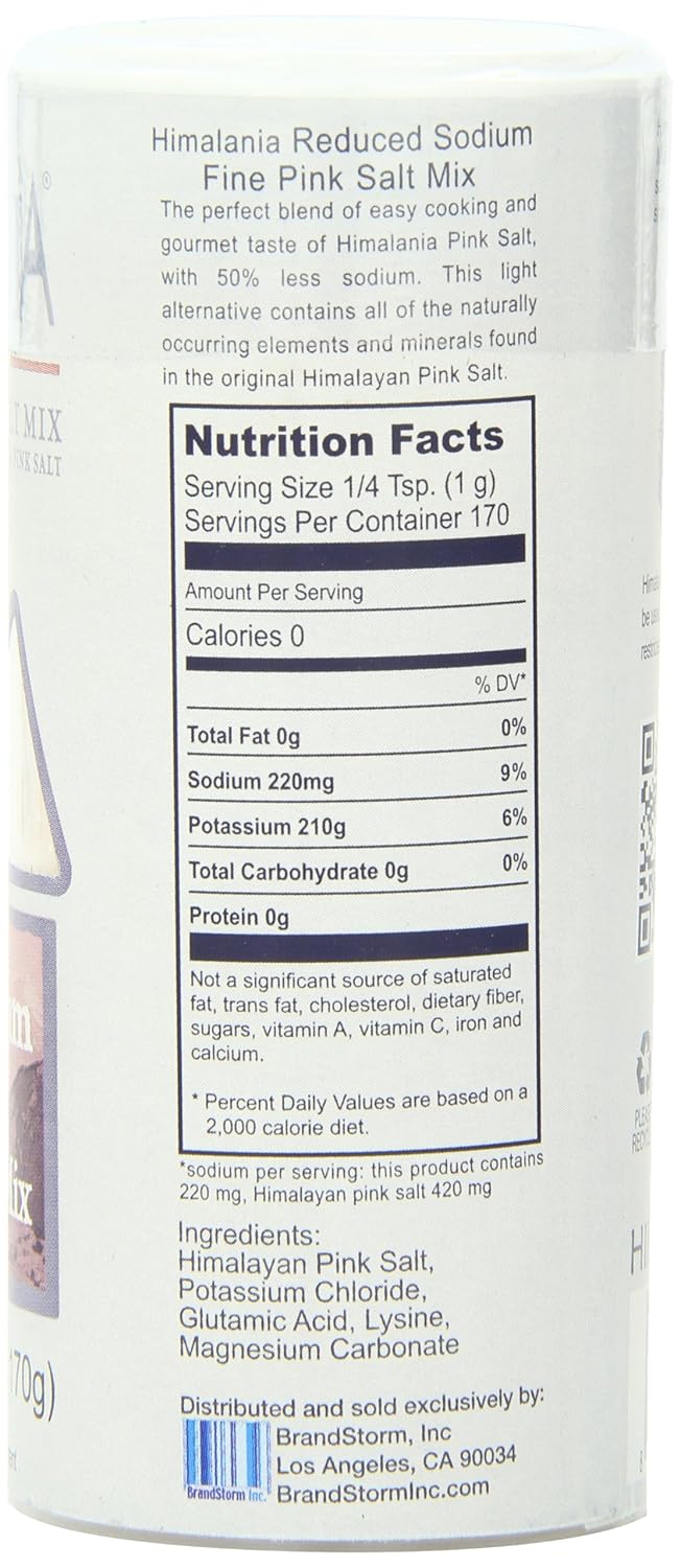 Natierra Himalania Reduced Sodium Himalayan Fine Pink Salt Mix Shaker | Unrefined & Non-GMO | 13 Ounce : Flavored Salts : Grocery & Gourmet Food