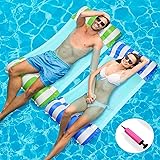 2 Pack Inflatable Pool Floats Hammock, Water Hammock Lounges, Multi-Purpose Swimming Pool Accessories (Saddle, Lounge Chair, 