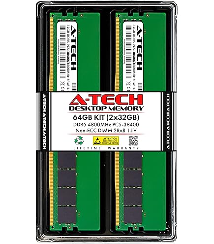 A-Tech 128GB Kit (2x64GB) DDR5 4800MHz PC5-38400 ECC RDIMM 2Rx4