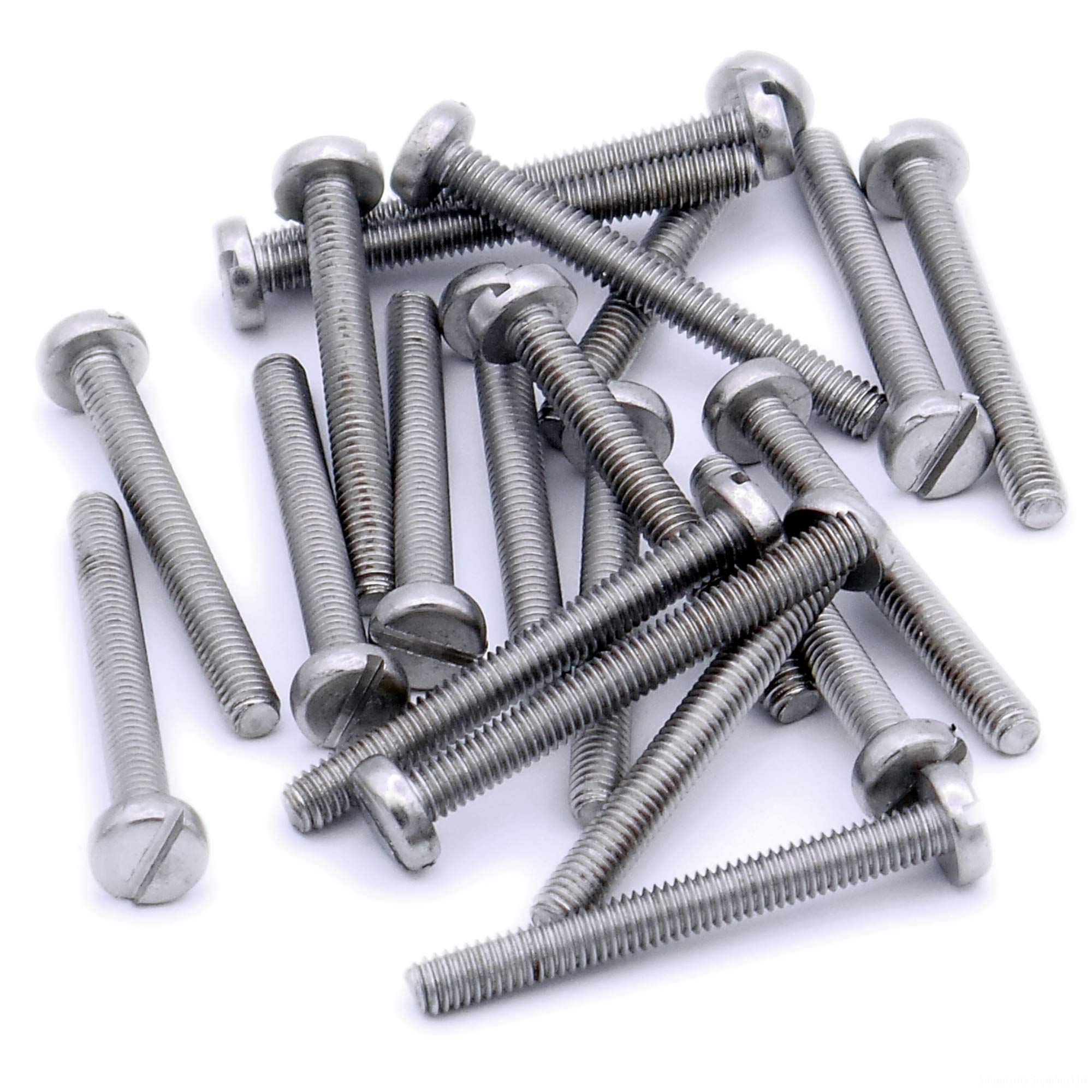 M2 (2mm x 4mm) Slot Pan Machine Screw (Bolt) - Stainless Steel (A2) (Pack of 20) — image 1
