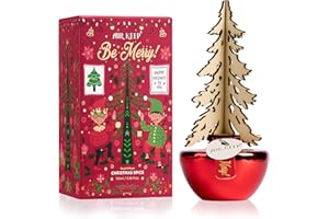 Airkeep Reed Diffuser Set 3.38 fl oz, Christmas Spice Scent Diffuser Home Fragrance, Christmas Decor & Gift Set for Living Room, Bedroom, or Office