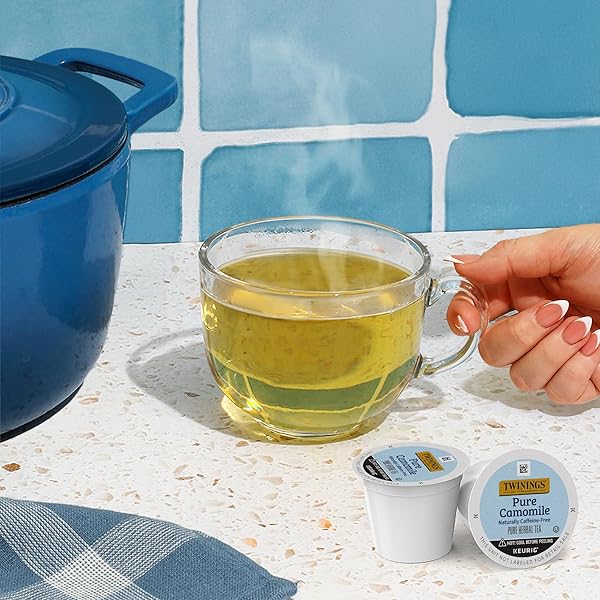TWININGS PURE CAMOMILE HERBAL TEA K-CUP PODS FOR KEURIG, 24 COUNT (PACK OF 1), MADE WITH PURE CAMOMILE BLOSSOMS, NATURALLY CAFFEINE-FREE, ENJOY HOT OR ICED