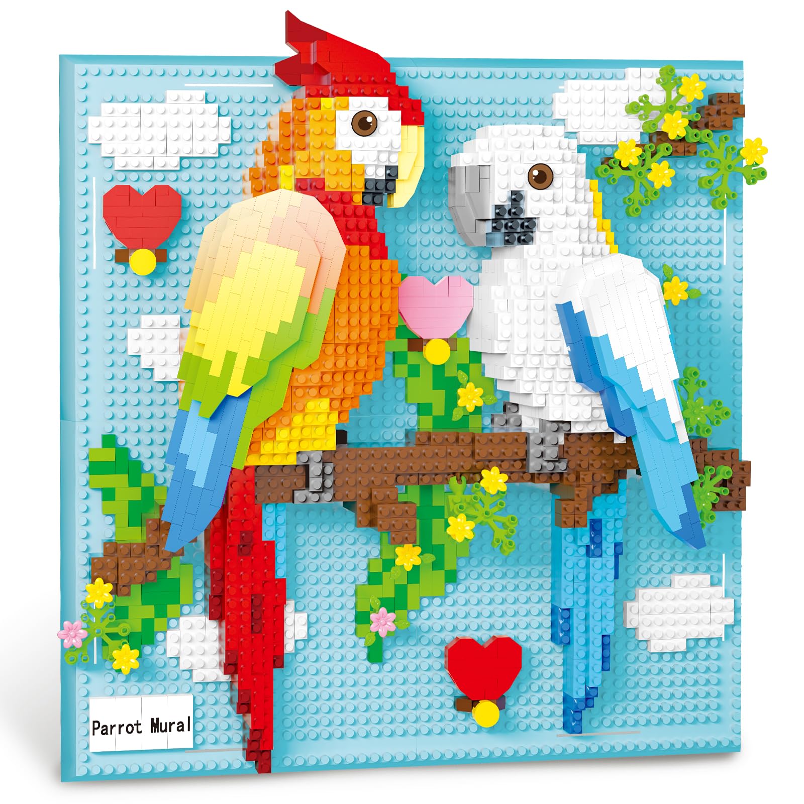 Photo 1 of Parrot Bird Animal Wall Art Micro Mini Building Blocks Set for Adults, Unique Home 3D Wall Decor or Table Display, No Compatible with Lego, Ideal Gift Toy for Kids Girls Boys 14+ (1700 PCS)